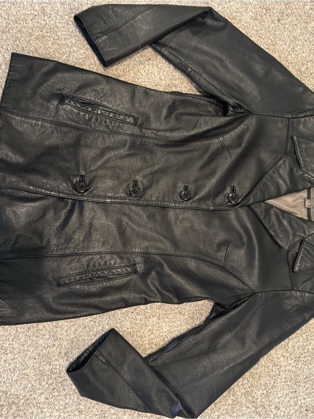 Wilsons Leather Black Button-Front Women's Leather Jacket